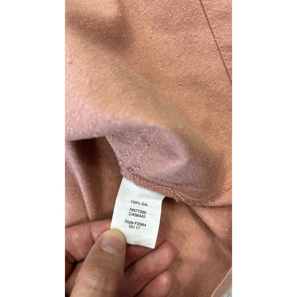 Madewell Portside Faux Wrap Skirt Womens Size 10 Blush Pink Raw Silk Mini - Picture 6 of 10